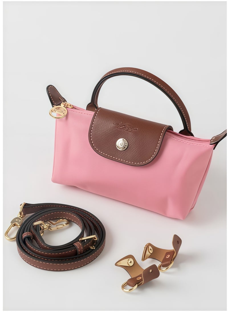 لونج شامب Longchamp Le Pliage مصغر حزام الكتف أزياء النساء الكلاسيكية متعددة الاستعابات حقيبة صغيرة ماكياج، حقيبة يد، حقيبة كتف، حزام كتف - Image 3